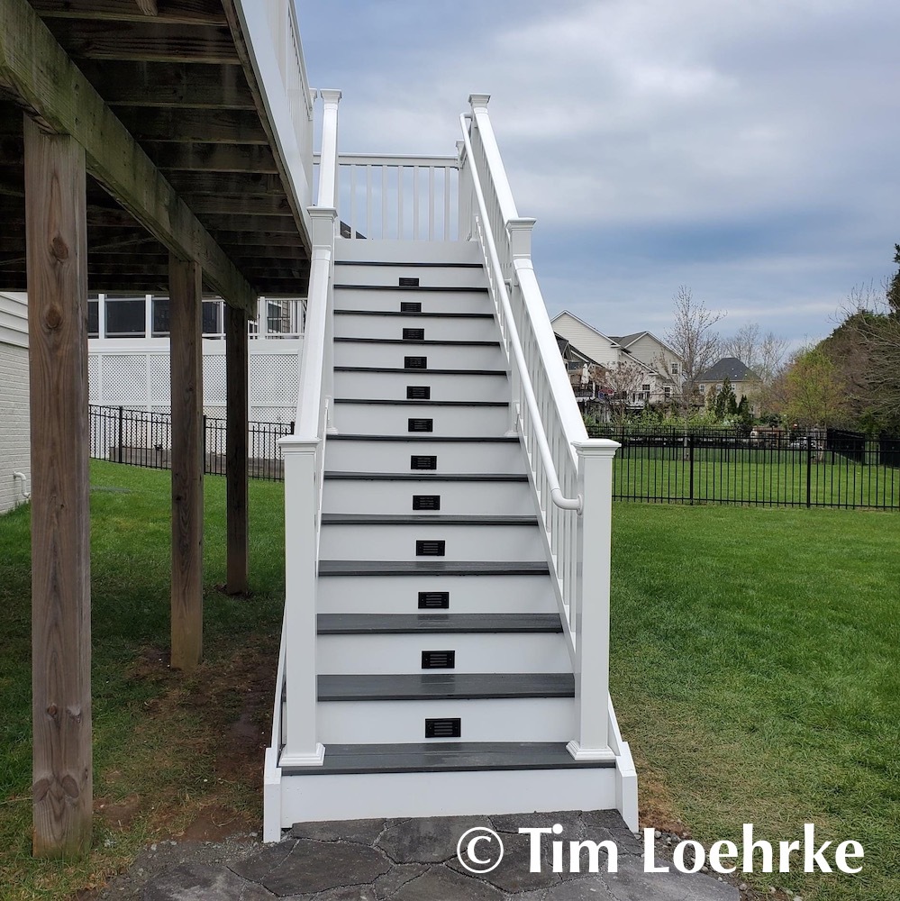 New deck stairs and LED lighting